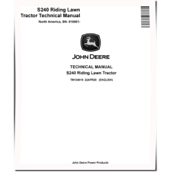 S240 (SN. from 010001) Lawn Tractors (North America) Technical Manual (TM134619)