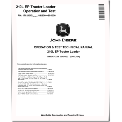 210L EP (SN: J892600-895000) Tractor Loaders Operation and Test Manual (TM13474X19)