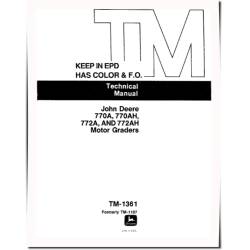 770A, 770AH, 772A and 772AH Motor Graders Technical Manual (TM1361)