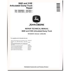 260E and 310E Articulated Dump Trucks (SN. from D677827) Repair Manual (TM13844X19)