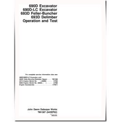 690D, 690DLC Crawler Excavators, 699D Tracked Feller Bunchers and 699D Harvesters Operation and Test Manual (TM1387)