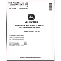 337E (SN: C291461-428989) Knuckleboom Log Loaders Operation and Test Manual (TM13994X19)