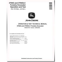 3754G and 3754GLC Forestry Excavators (SN. from D371001) Operation and Test Manual (TM14017X19)