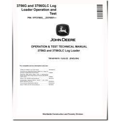 3756G and 3756GLC Log Loaders (SN. from D376001) Operation and Test Manual (TM14019X19)