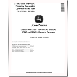 3754G and 3754GLC Forestry Excavators (SN. from F371001) Operation and Test Manual (TM14021X19)