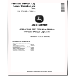 3756G and 3756GLC Log Loaders (SN. from F376001) Operation and Test Manual (TM14023X19)