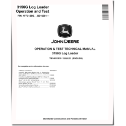 3156G (SN. from D316001) Log Loaders Operation and Test Manual (TM14031X19)