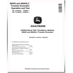 2654G (SN from C260001, D260001) Forestry Excavators Operation and Test Manual (TM14035X19)