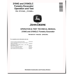 2154G and 2154GLC Forestry Excavators (SN. from F212400) Operation and Test Manual (TM14041X19)