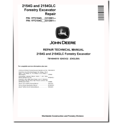 2154G and 2154GLC Forestry Excavators (SN. from C212001, D212001) Repair Manual (TM14044X19)