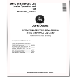 2156G and 2156GLC Log Loaders (SN. from F216001) Operation and Test Manual (TM14045X19)