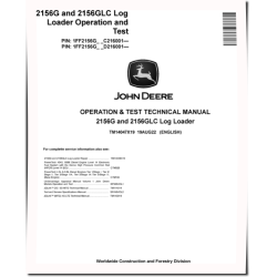 2156G and 2156GLC Log Loaders (SN. from C216001, D216001) Operation and Test Manual (TM14047X19)