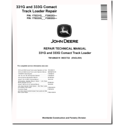 331G and 333G Compact Track Loaders (SN. from F300253) Repair Manual (TM14064X19)
