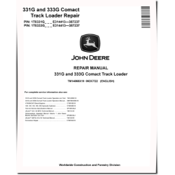 331G and 333G Compact Track Loaders (SN: E314413-387237) Repair Manual (TM14068X19)