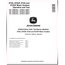 870G, 870GP, 872G and 872GP Motor Graders (SN: F678818-680877) Diagnostic Manual (TM14071X19)