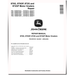 870G, 870GP, 872G and 872GP Motor Graders (SN: F678818-680877) Repair Manual (TM14074X19)