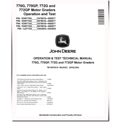770G, 770GP, 772G and 772GP Motor Graders (SN. C678818-680877, D678818-680877) Operation and Test Manual (TM14076X19)