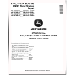 870G, 870GP, 872G and 872GP Motor Graders (SN. C678818-680877, D678818-680877) Repair Manual (TM14080X19)