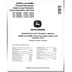 803MH and 853MH Harvesters (Open-Loop Hydraulic Drive) Operation and Test Manual (TM14091X19)