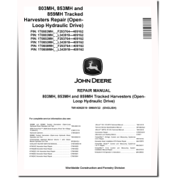 803MH, 853MH and 859MH Harvesters (Open-Loop Hydraulic Drive) Repair Manual (TM14092X19)