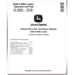 624K-II (SN. from C677549, D677549) 4WD Loaders Operation and Test Manual (TM14147X19)