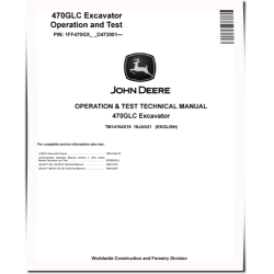 470GLC (SN. from D473001) Crawler Excavators Operation and Test Manual (TM14154X19)