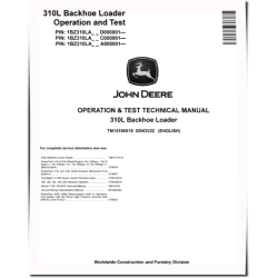 310L Backhoe Loaders (SN. from A000001, C000001, D000001) Operation and Test Manual (TM14156X19)