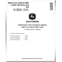 844K-III and 844K-III AH 4WD Loaders (SN. from F677782) Operation and Test Manual (TM14158X19)