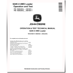 624K-II (SN. from C001001, D001001) 4WD Loaders Operation and Test Manual (TM14199X19)