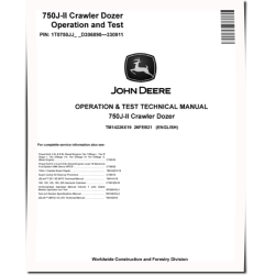 750J-II (SN: D306890-330911) Crawler Dozers Operation and Test Manual (TM14226X19)