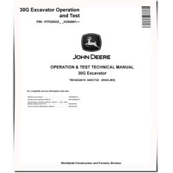 30G (SN. from K265001) Compact Excavators Operation and Test Manual (TM14234X19)