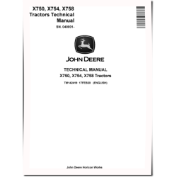 X750, X754 and X758 Lawn Tractors (SN. from 040001) Technical Manual (TM142419)