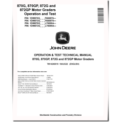 870G, 870GP, 872G and 872GP Motor Graders (SN. from F680878, L700954) Operation and Test Manual (TM14246X19)