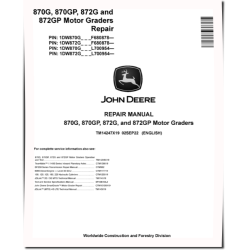 870G, 870GP, 872G and 872GP Motor Graders (SN. from F680878, L700954) Repair Manual (TM14247X19)