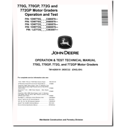 770G, 770GP, 772G and 772GP Motor Graders (SN. from C680878, D680878) Operation and Test Manual (TM14250X19)