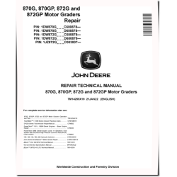 870G, 870GP, 872G and 872GP Motor Graders (SN. from C680878, D680878) Repair Manual (TM14255X19)