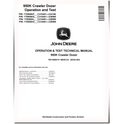 950K Crawler Dozers (SN: C310401-338999) Operation and Test Manual (TM14258X19)