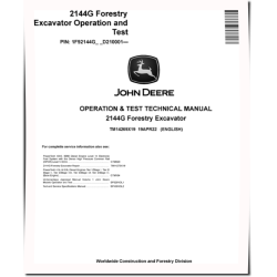 2144G (SN. from D210001) Forestry Excavators Operation and Test Manual (TM14269X19)