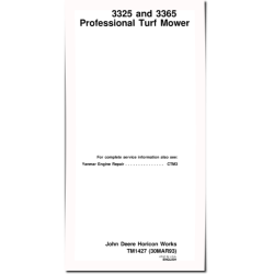 3325 and 3365 Professional Turf Mowers Technical Manual (TM1427)