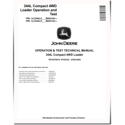 344L (SN. from B043142) Compact 4WD Loaders Operation and Test Manual (TM14279X19)