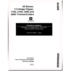 110G, 210G, 240G, 260G Cutter Trimmers, 5E Blowers and 113 Hedge Clippers Technical Manual (TM1430)