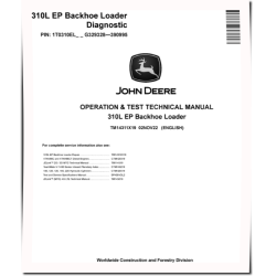 310L EP Backhoe Loaders (SN: G329328-390995) Operation and Test Manual (TM14311X19)