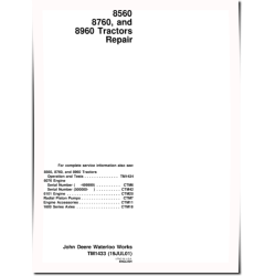 8560, 8760 and 8960 4WD Articulated Tractors Repair Manual (TM1433)