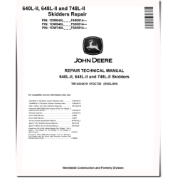 640L-II Cable Skidders, 648L-II and 748L-II Grapple Skidders (SN. from F690814) Repair Manual (TM14334X19)