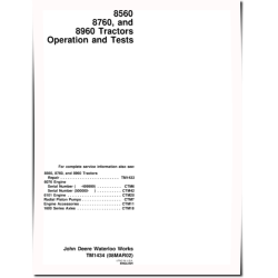 8560, 8760 and 8960 4WD Articulated Tractors Operation and Test Manual (TM1434)