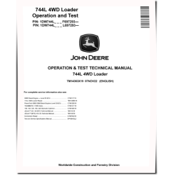 744L (SN. from F697293, L697293) 4WD Loaders Operation and Test Manual (TM14363X19)