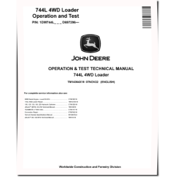 744L (SN. from D697296) 4WD Loaders Operation and Test Manual (TM14364X19)