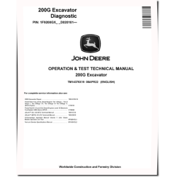200G (SN. from D020101-) Crawler Excavators Operation and Test Manual (TM14375X19)