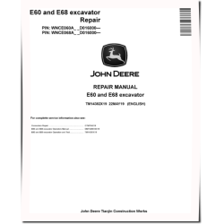E60 and E68 Compact Excavators (SN. from D016000) Repair Manual (TM14382X19)