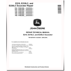 E210, E210LC and E230LC Crawler Excavators (SN. from C000001, D000001) Repair Manual (TM14397X019)